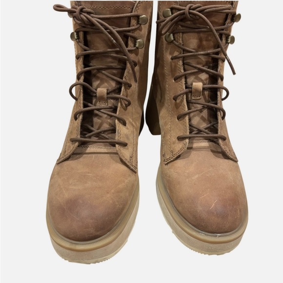 SOREL Hi-Line Platform Chunky Heel Lace up Ankle Boot 9 - Picture 2 of 9